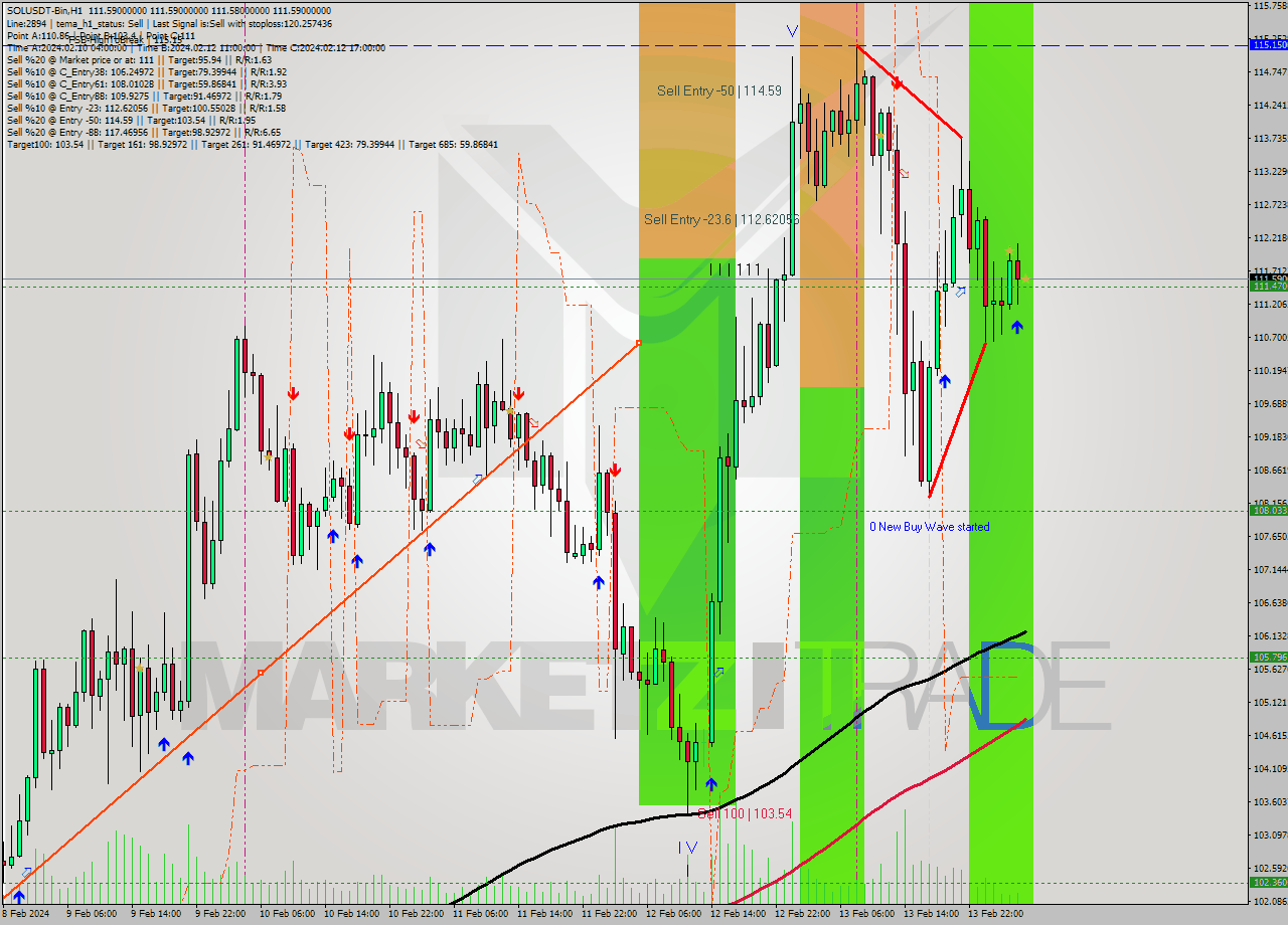 SOLUSDT-Bin MultiTimeframe analysis at date 2024.02.14 07:00