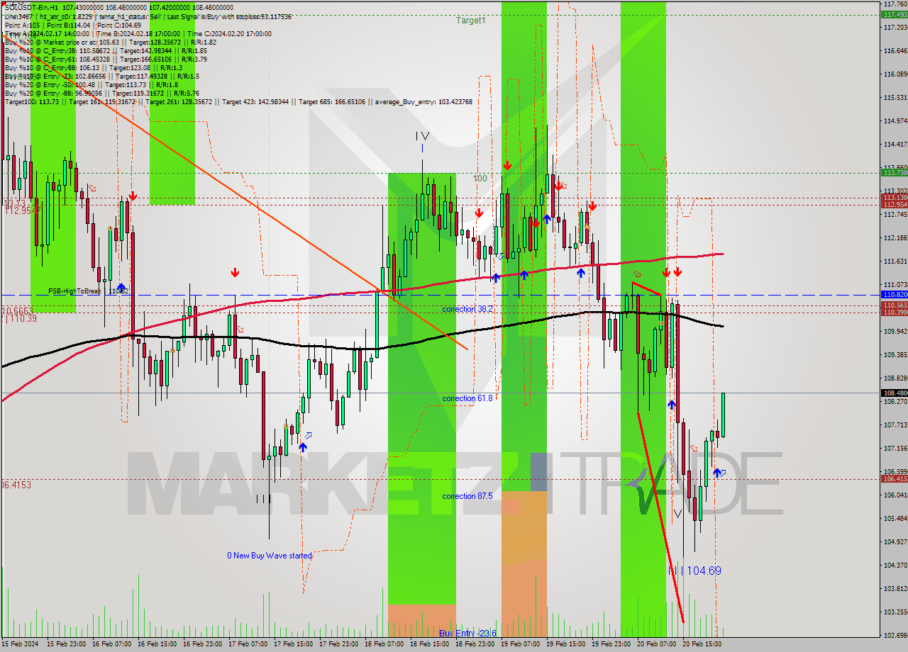 SOLUSDT-Bin MultiTimeframe analysis at date 2024.02.21 00:45