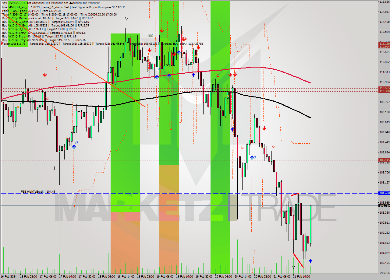 SOLUSDT-Bin MultiTimeframe analysis at date 2024.02.21 23:41