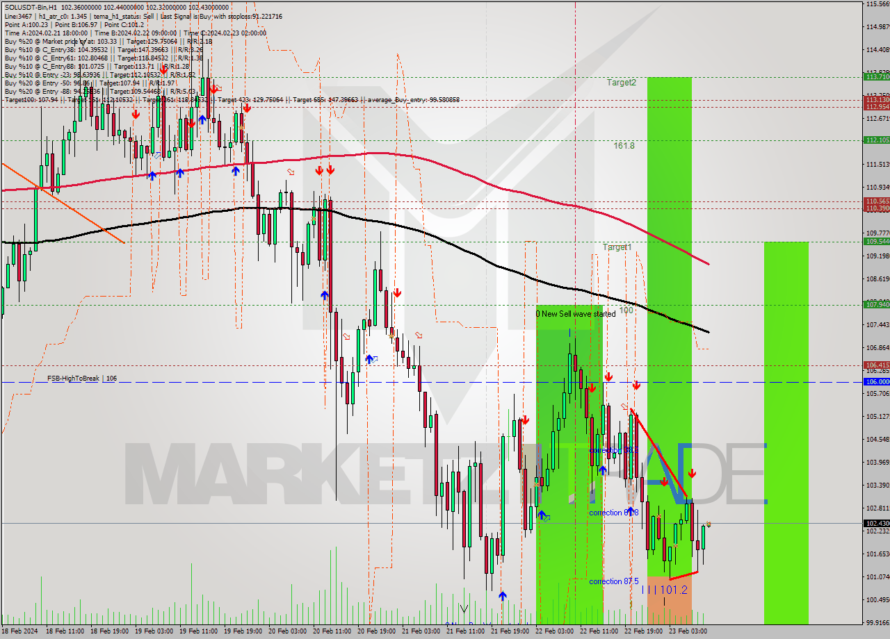SOLUSDT-Bin MultiTimeframe analysis at date 2024.02.23 12:01