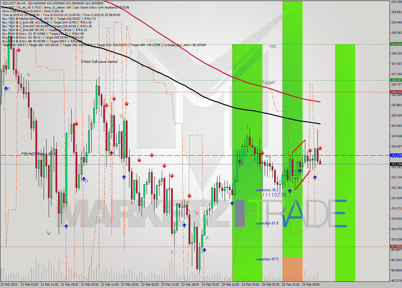 SOLUSDT-Bin MultiTimeframe analysis at date 2024.02.26 04:10