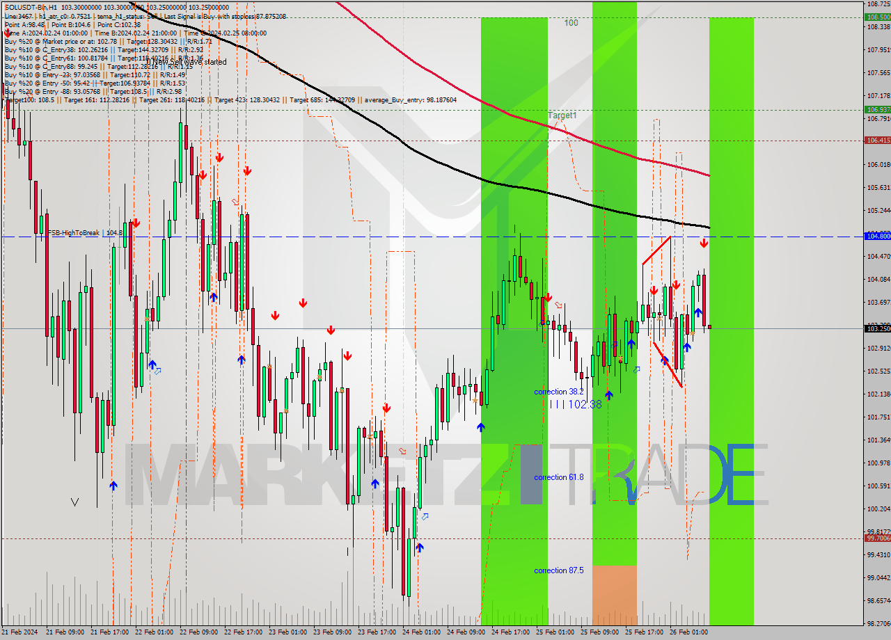 SOLUSDT-Bin MultiTimeframe analysis at date 2024.02.26 10:00