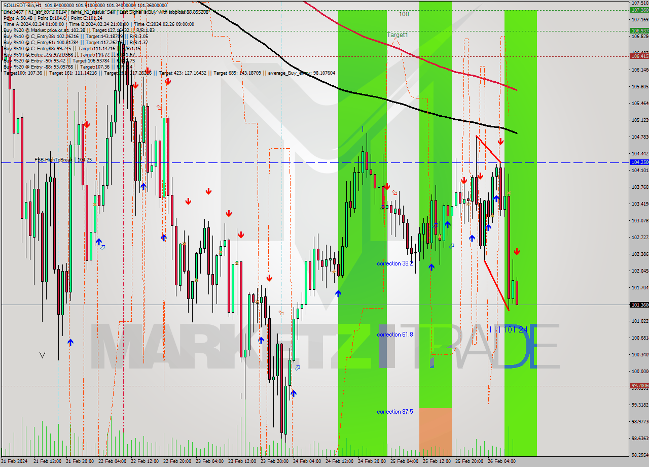 SOLUSDT-Bin MultiTimeframe analysis at date 2024.02.26 13:07