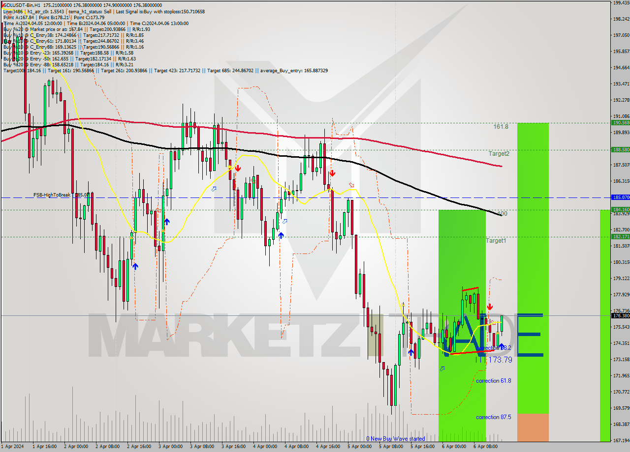 SOLUSDT-Bin MultiTimeframe analysis at date 2024.04.06 18:13