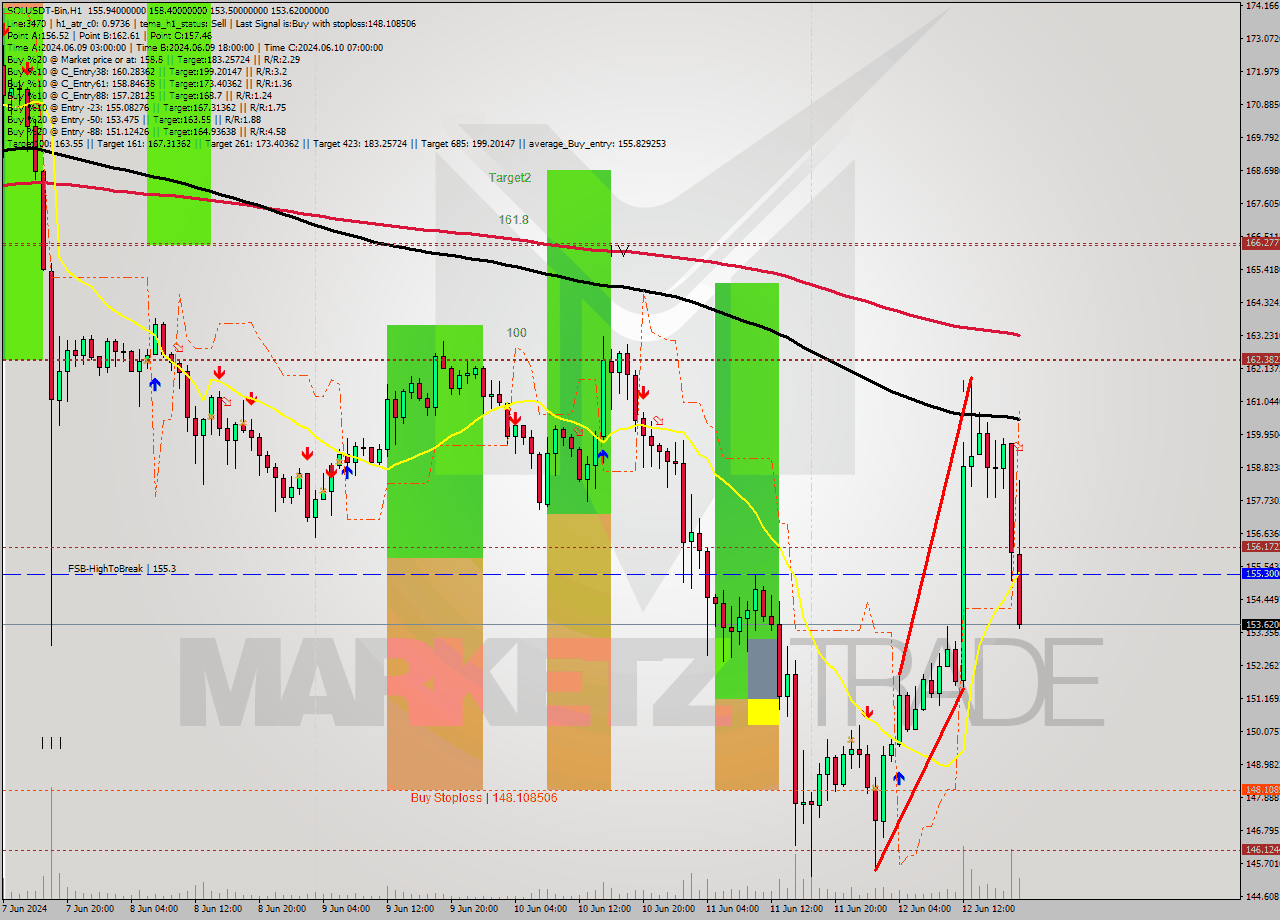 SOLUSDT-Bin MultiTimeframe analysis at date 2024.06.12 22:45