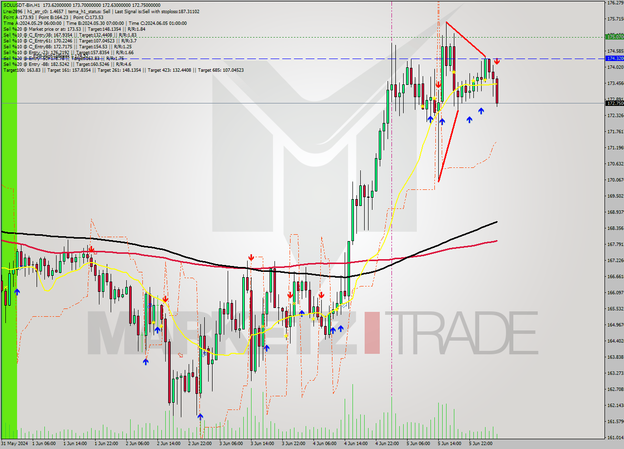 SOLUSDT-Bin MultiTimeframe analysis at date 2024.06.06 08:16