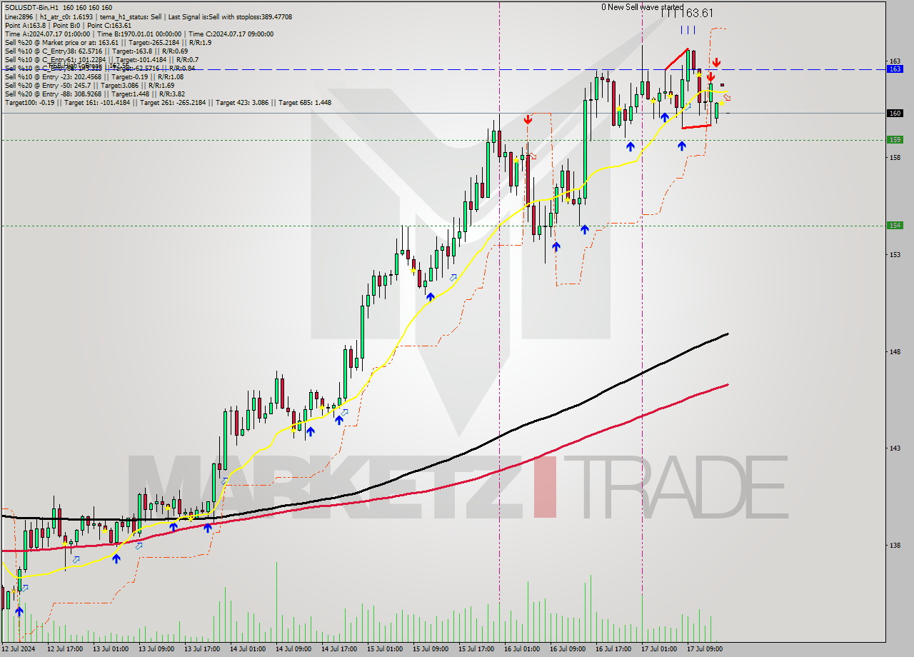 SOLUSDT-Bin MultiTimeframe analysis at date 2024.07.17 18:00