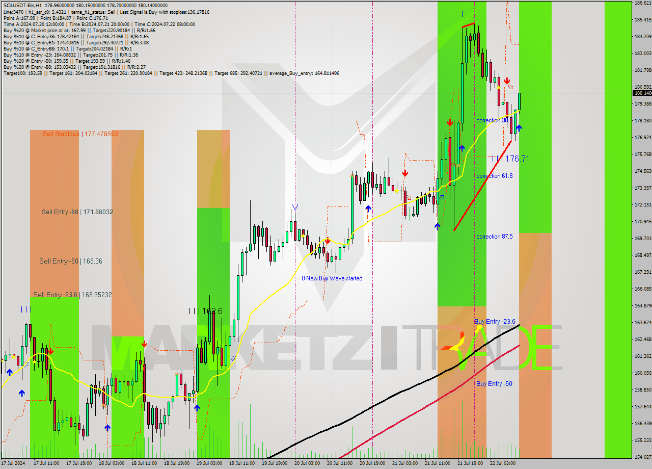 SOLUSDT-Bin MultiTimeframe analysis at date 2024.07.22 13:24