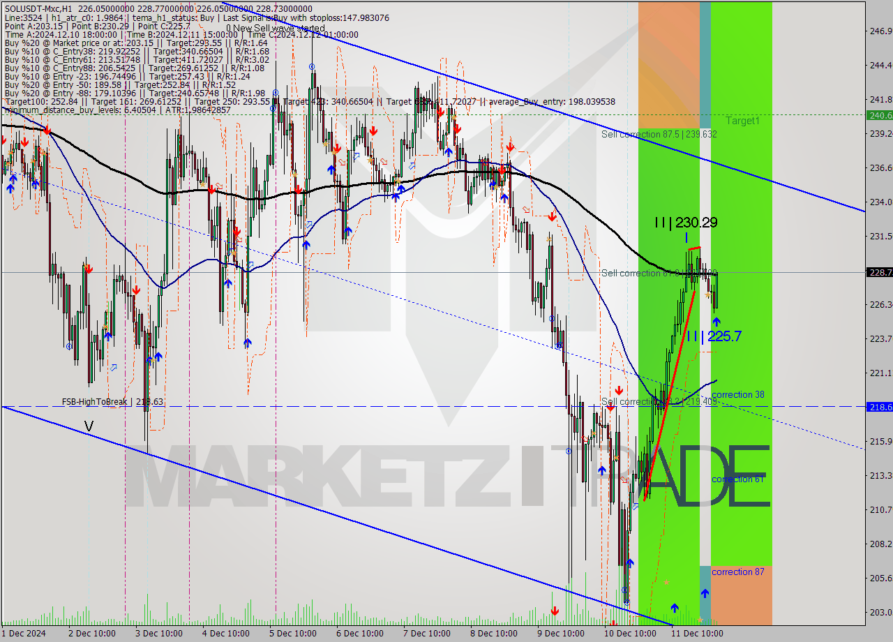 SOLUSDT-Mxc MultiTimeframe analysis at date 2024.12.12 04:56