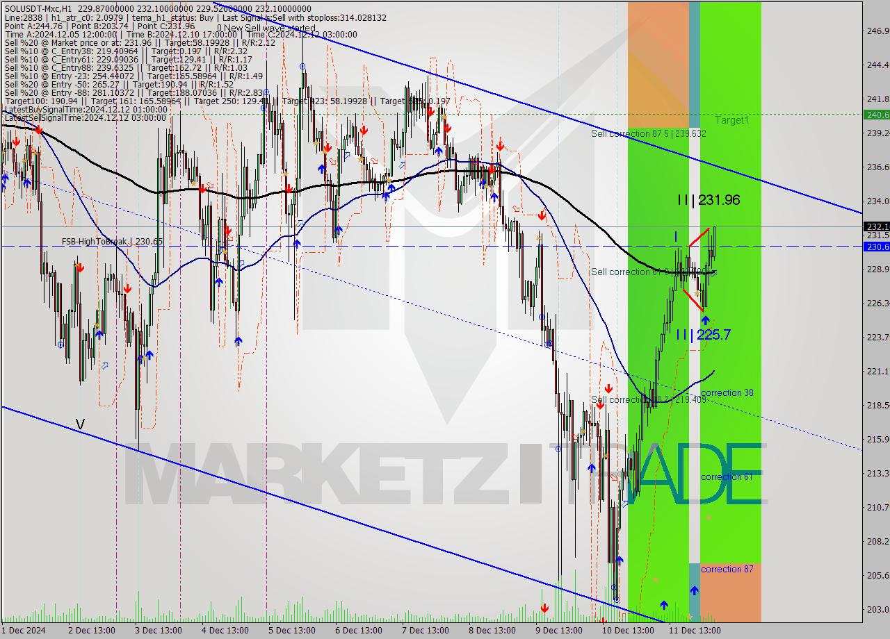 SOLUSDT-Mxc MultiTimeframe analysis at date 2024.12.12 07:30