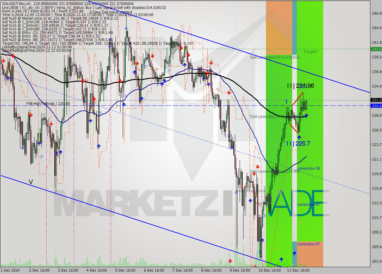 SOLUSDT-Mxc MultiTimeframe analysis at date 2024.12.12 10:23