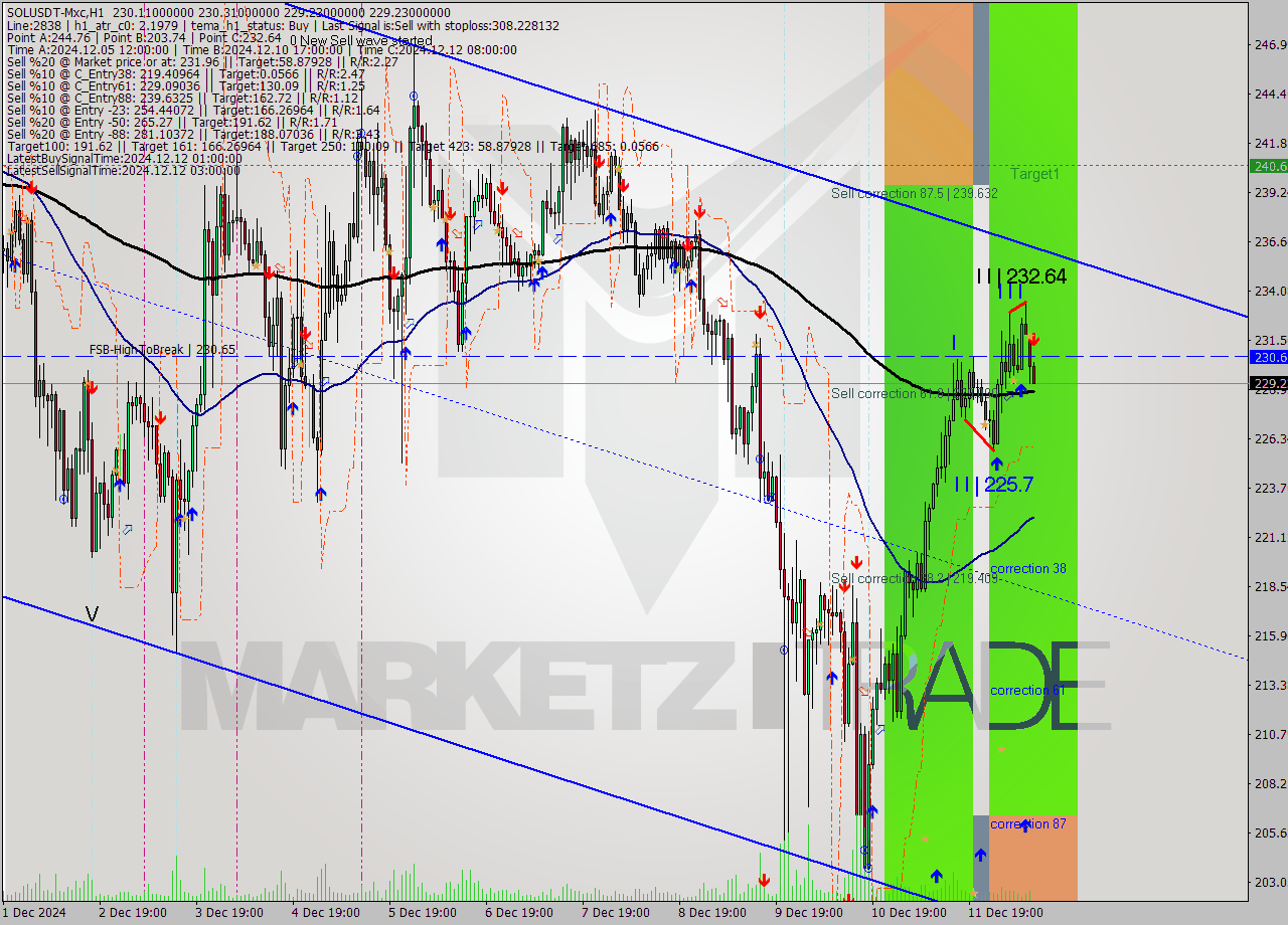 SOLUSDT-Mxc MultiTimeframe analysis at date 2024.12.12 13:05