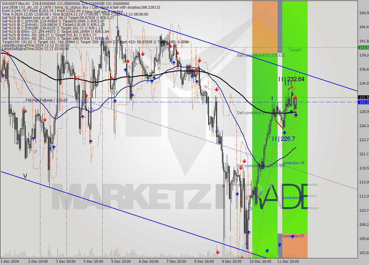 SOLUSDT-Mxc MultiTimeframe analysis at date 2024.12.12 14:54