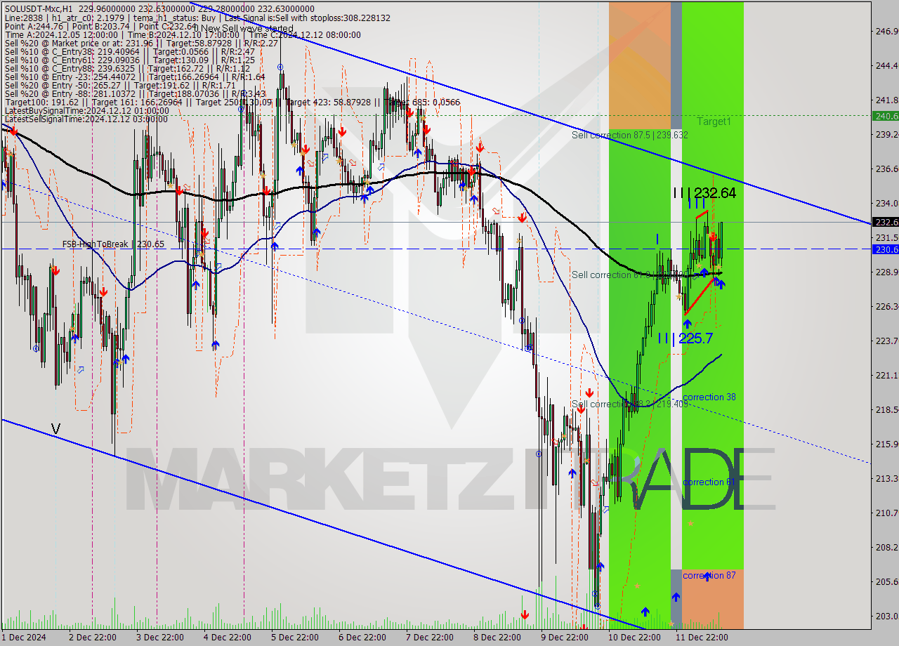 SOLUSDT-Mxc MultiTimeframe analysis at date 2024.12.12 16:20