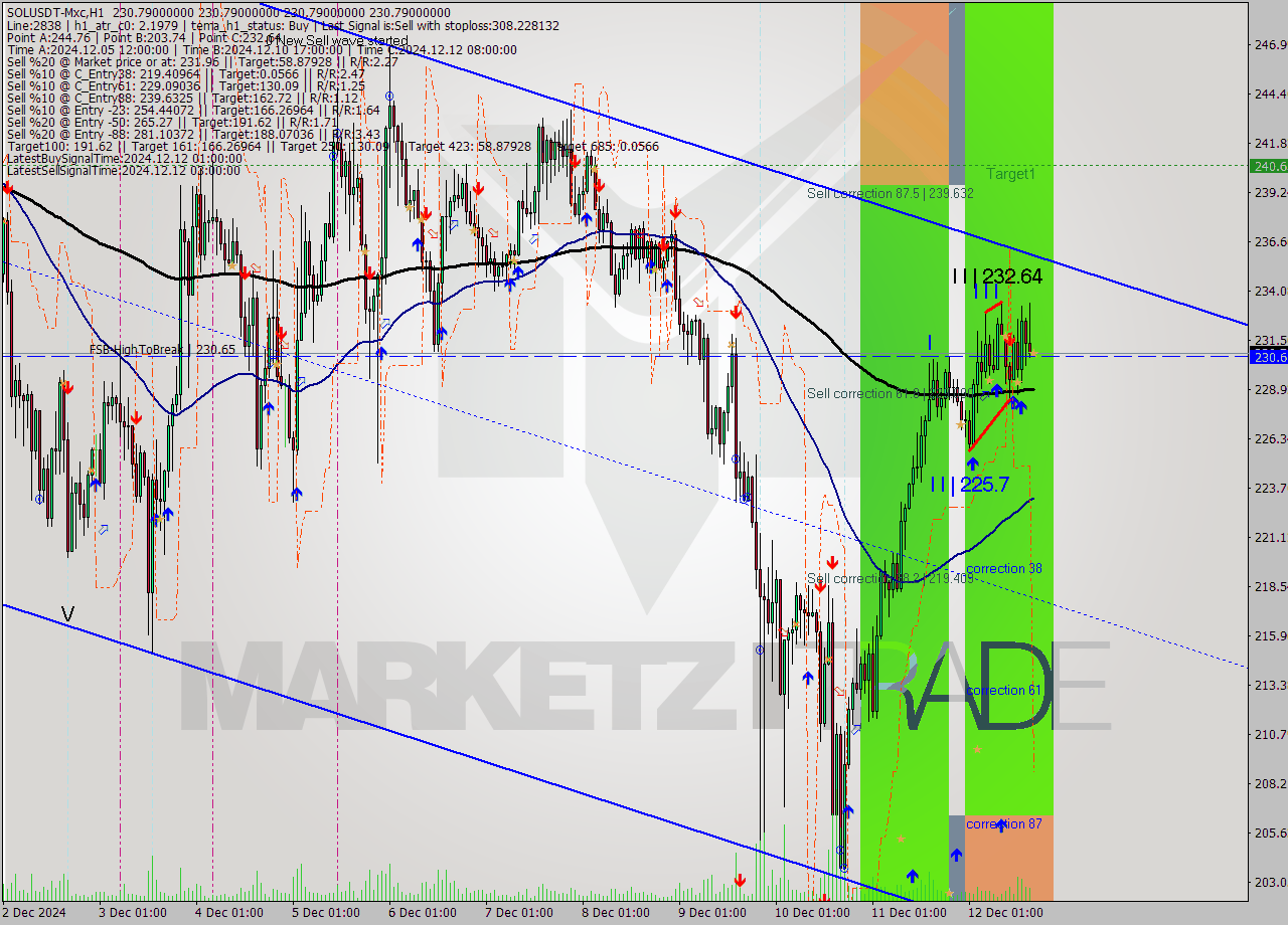 SOLUSDT-Mxc MultiTimeframe analysis at date 2024.12.12 19:00