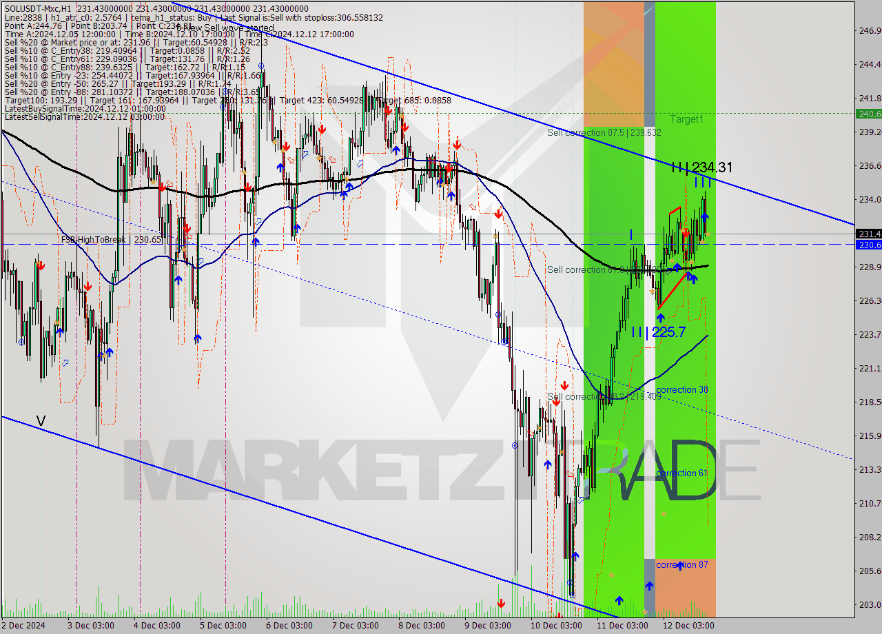 SOLUSDT-Mxc MultiTimeframe analysis at date 2024.12.12 21:00