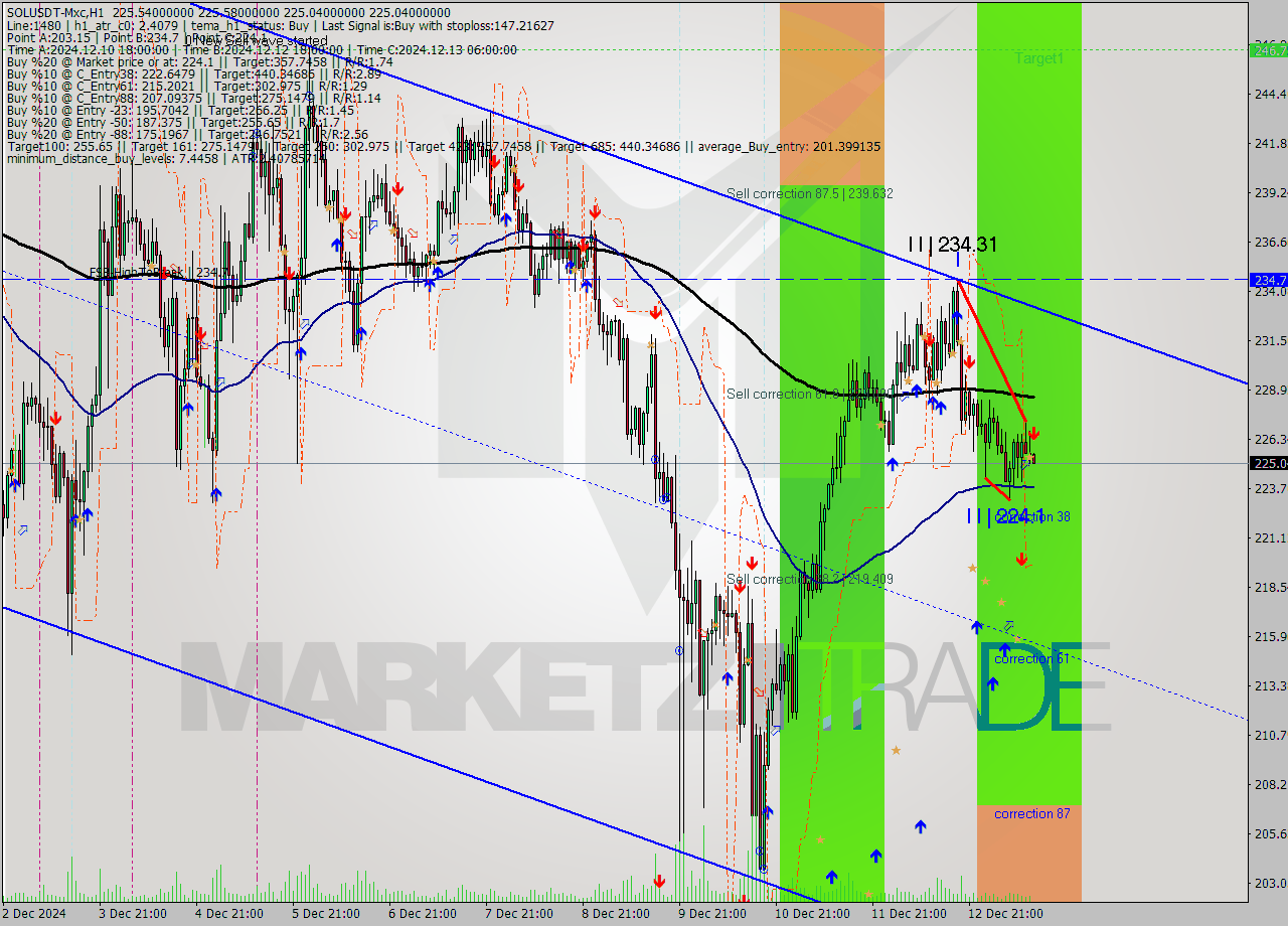 SOLUSDT-Mxc MultiTimeframe analysis at date 2024.12.13 15:06