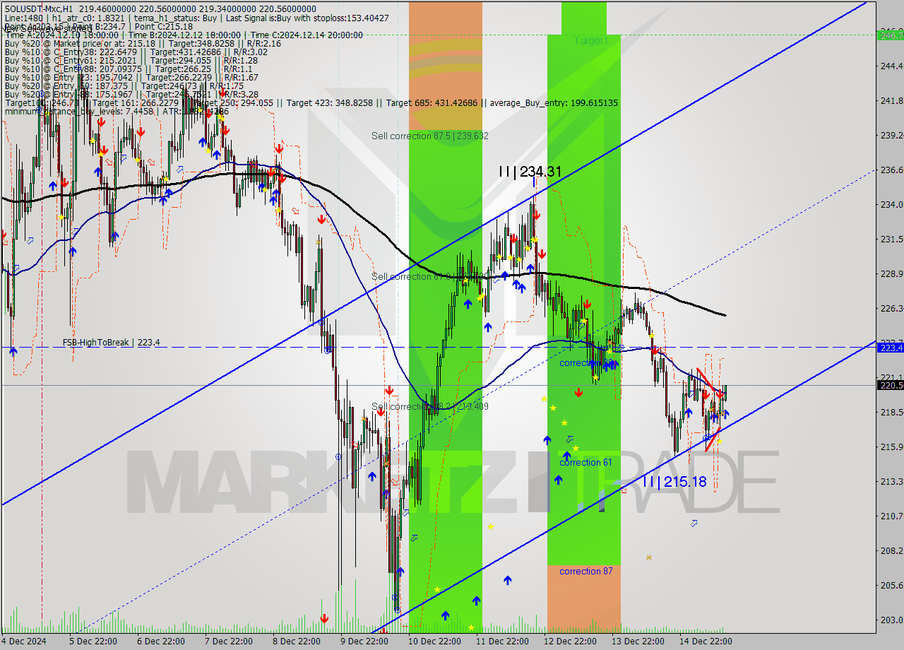 SOLUSDT-Mxc MultiTimeframe analysis at date 2024.12.15 16:19