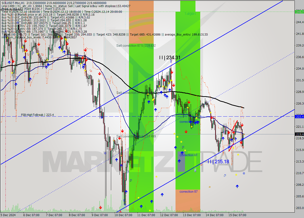 SOLUSDT-Mxc MultiTimeframe analysis at date 2024.12.16 01:00
