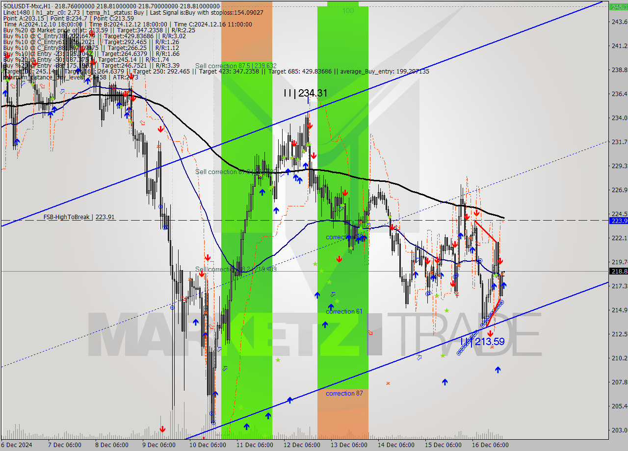 SOLUSDT-Mxc MultiTimeframe analysis at date 2024.12.16 23:58
