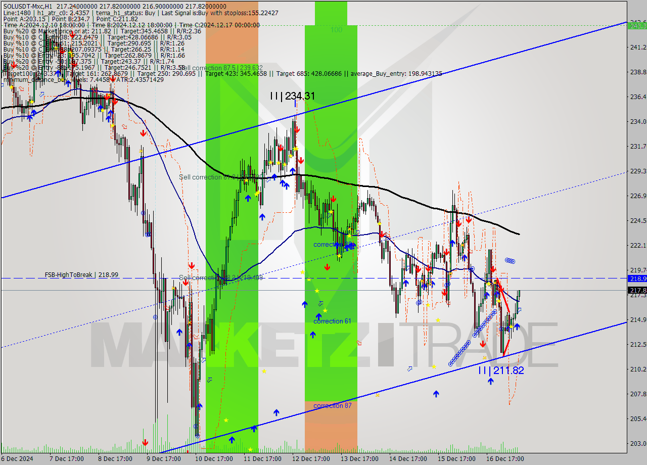 SOLUSDT-Mxc MultiTimeframe analysis at date 2024.12.17 11:06