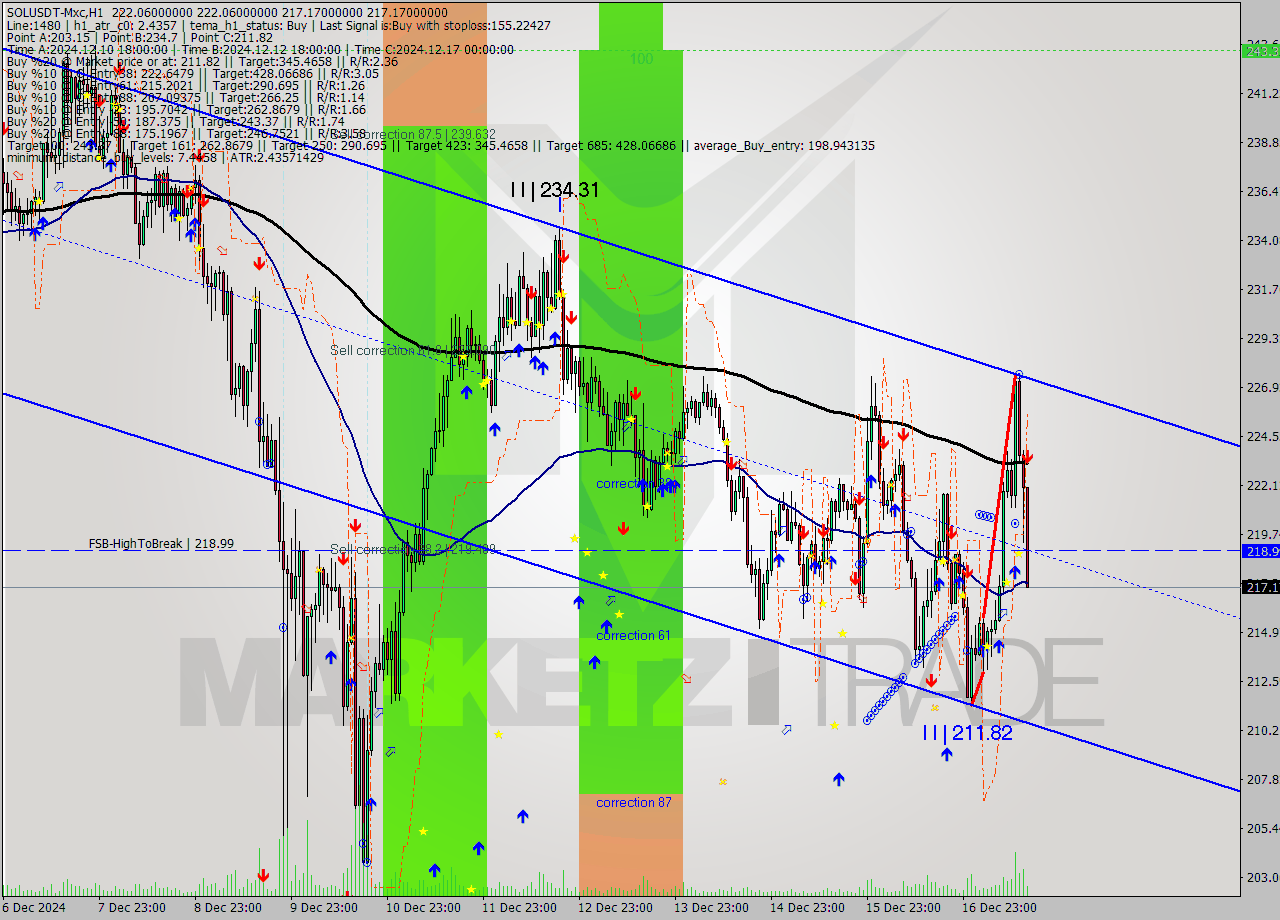 SOLUSDT-Mxc MultiTimeframe analysis at date 2024.12.17 17:19