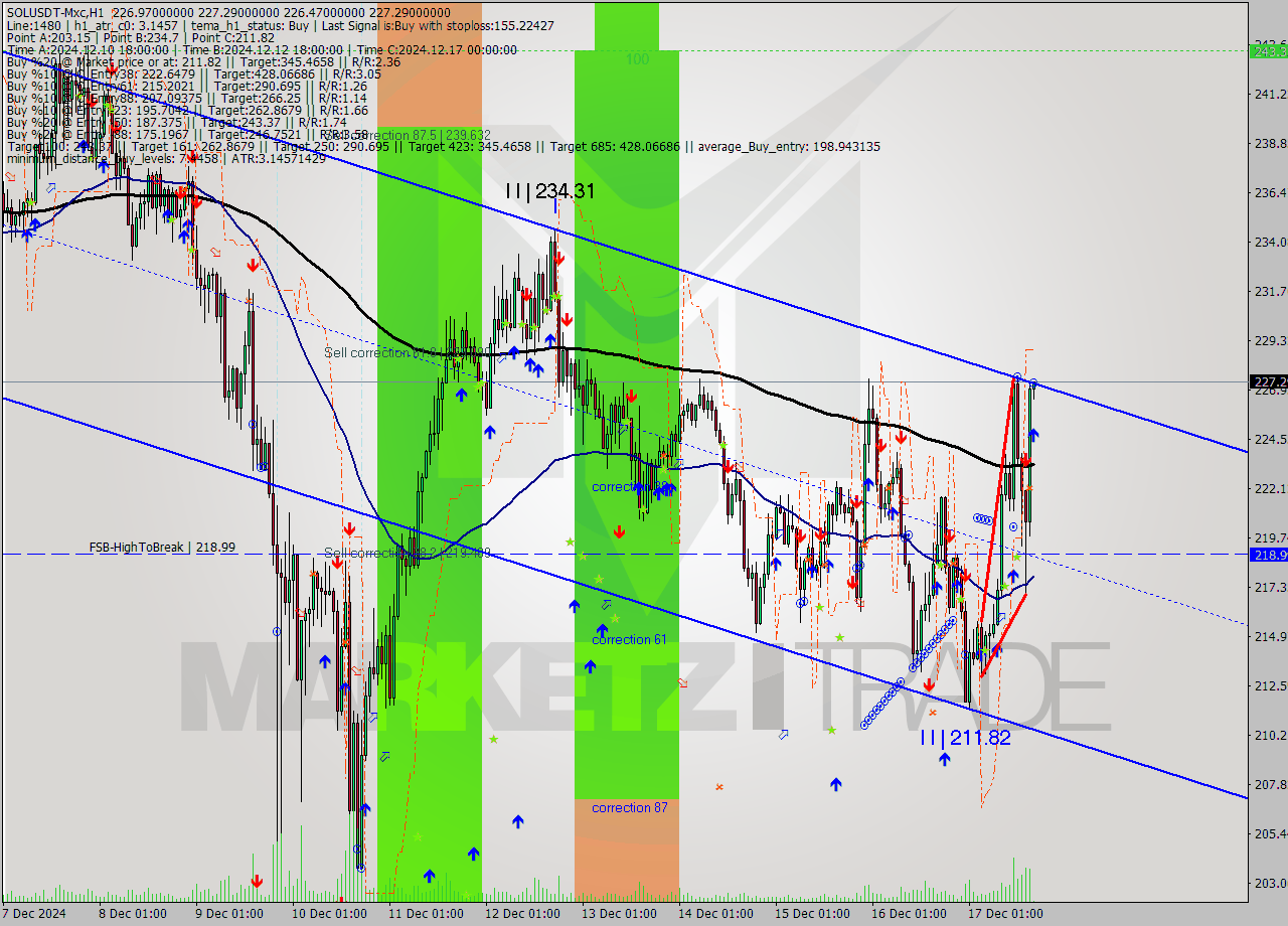 SOLUSDT-Mxc MultiTimeframe analysis at date 2024.12.17 19:04