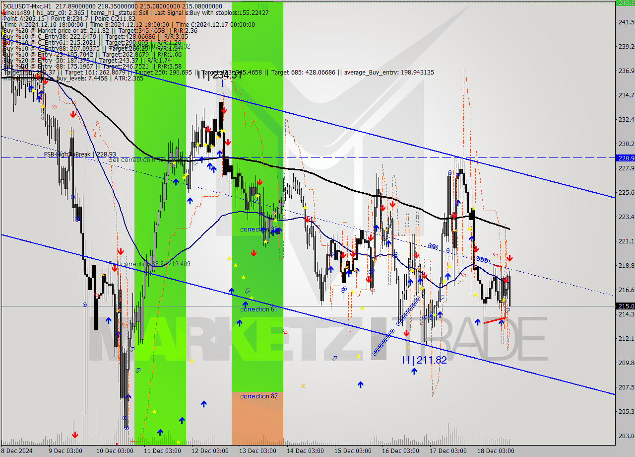 SOLUSDT-Mxc MultiTimeframe analysis at date 2024.12.18 21:07