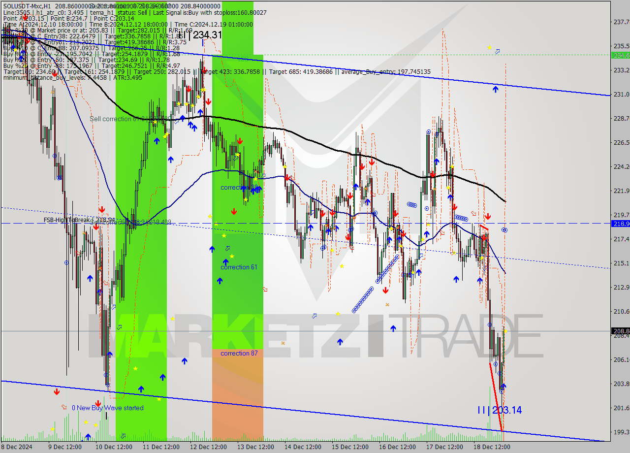 SOLUSDT-Mxc MultiTimeframe analysis at date 2024.12.19 06:00