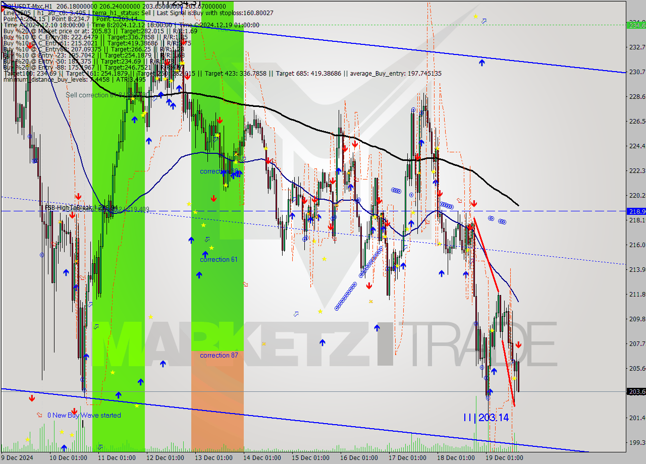 SOLUSDT-Mxc MultiTimeframe analysis at date 2024.12.19 19:19