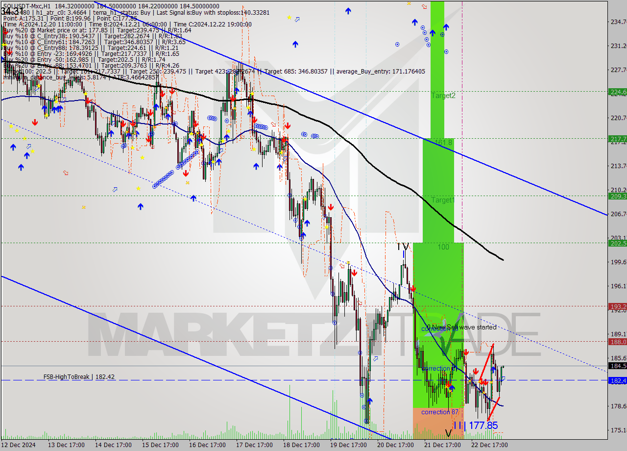 SOLUSDT-Mxc MultiTimeframe analysis at date 2024.12.23 11:01