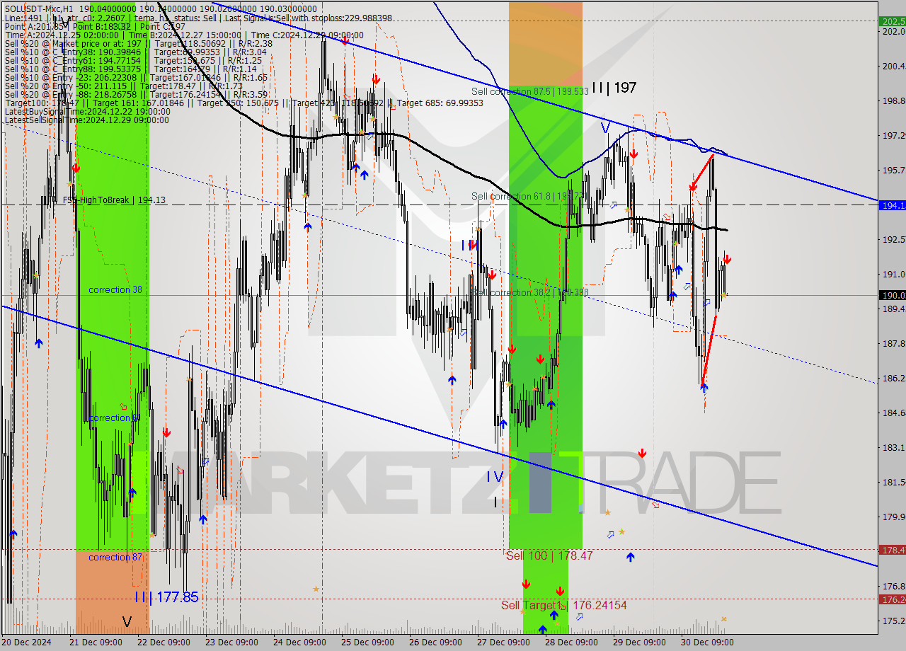 SOLUSDT-Mxc MultiTimeframe analysis at date 2024.12.31 03:00