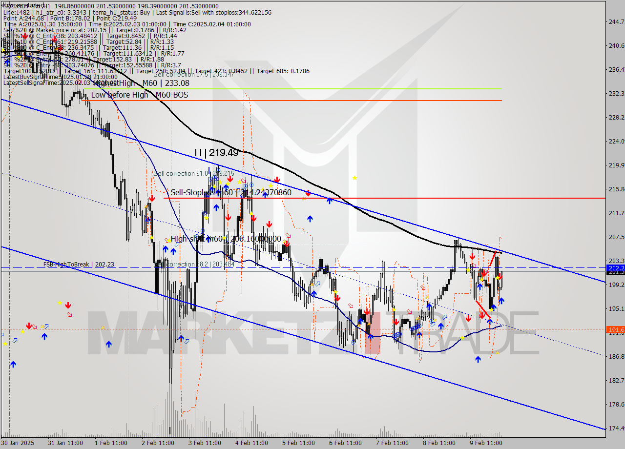 SOLUSDT-Mxc MultiTimeframe analysis at date 2025.02.10 05:31
