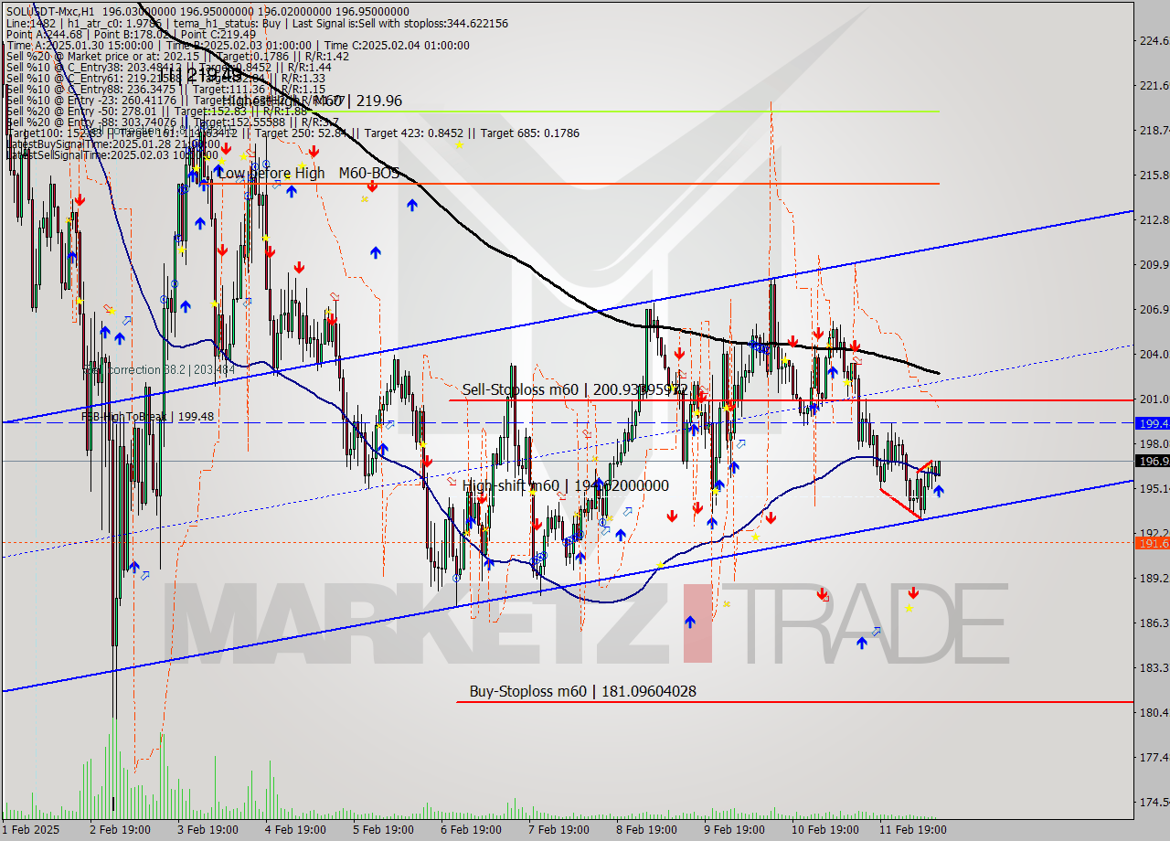 SOLUSDT-Mxc MultiTimeframe analysis at date 2025.02.12 13:16