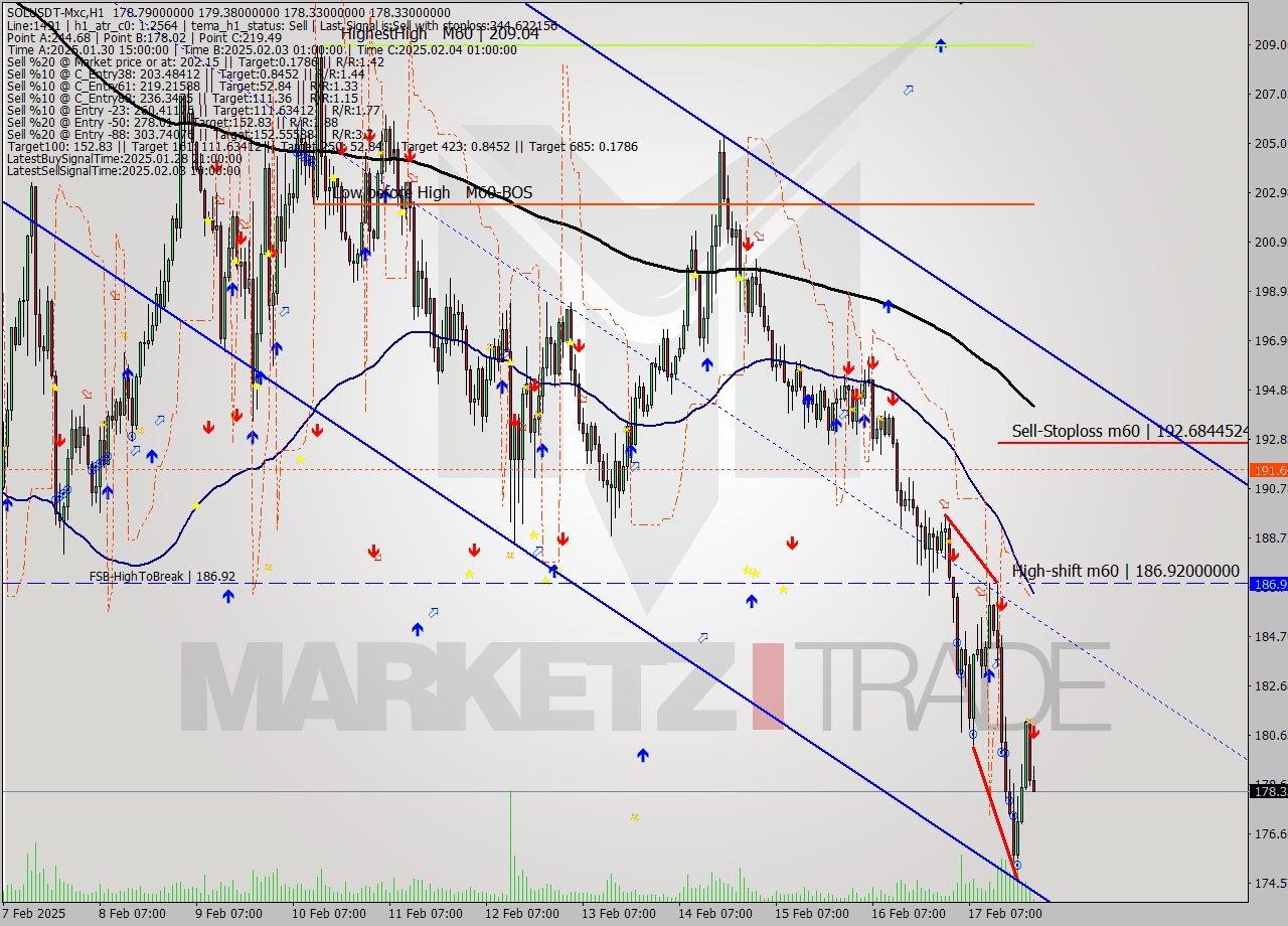 SOLUSDT-Mxc MultiTimeframe analysis at date 2025.02.18 01:17