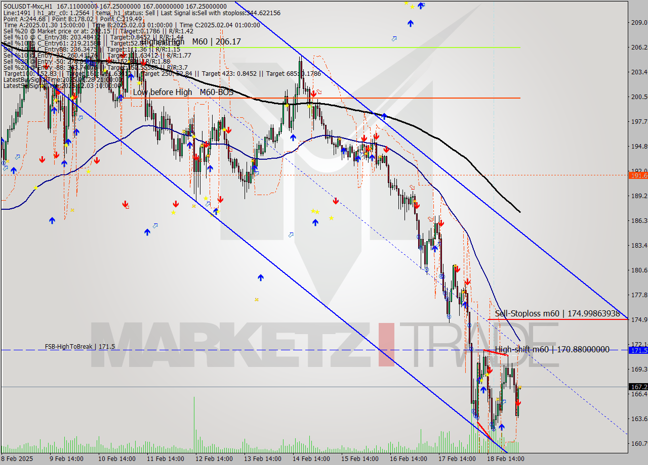 SOLUSDT-Mxc MultiTimeframe analysis at date 2025.02.19 08:01