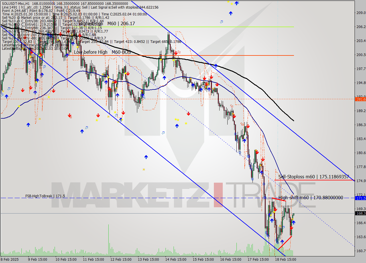 SOLUSDT-Mxc MultiTimeframe analysis at date 2025.02.19 09:01