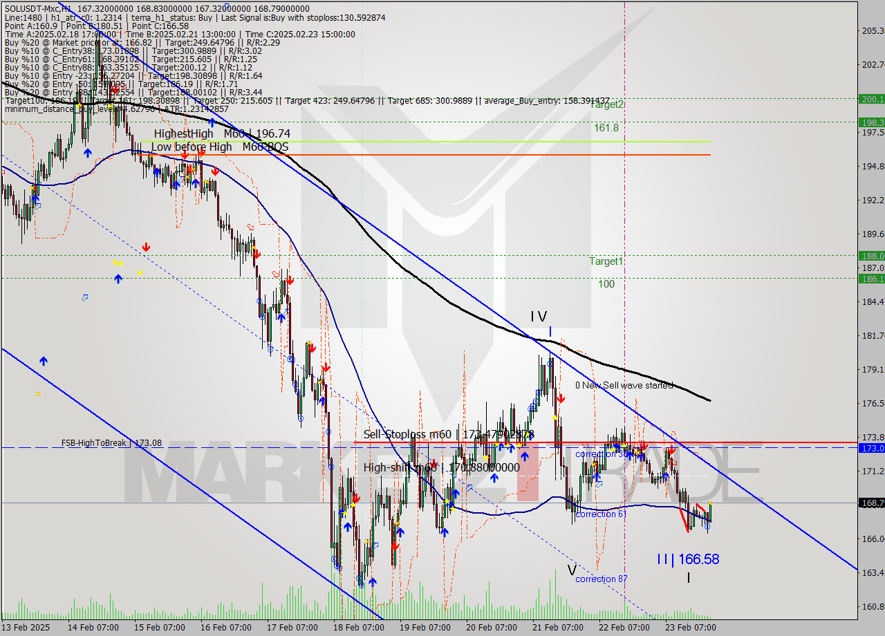 SOLUSDT-Mxc MultiTimeframe analysis at date 2025.02.24 01:15