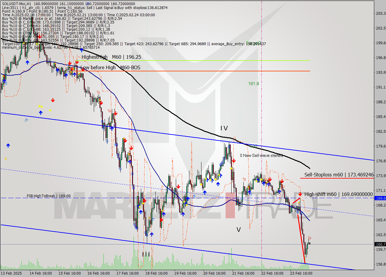 SOLUSDT-Mxc MultiTimeframe analysis at date 2025.02.24 10:01