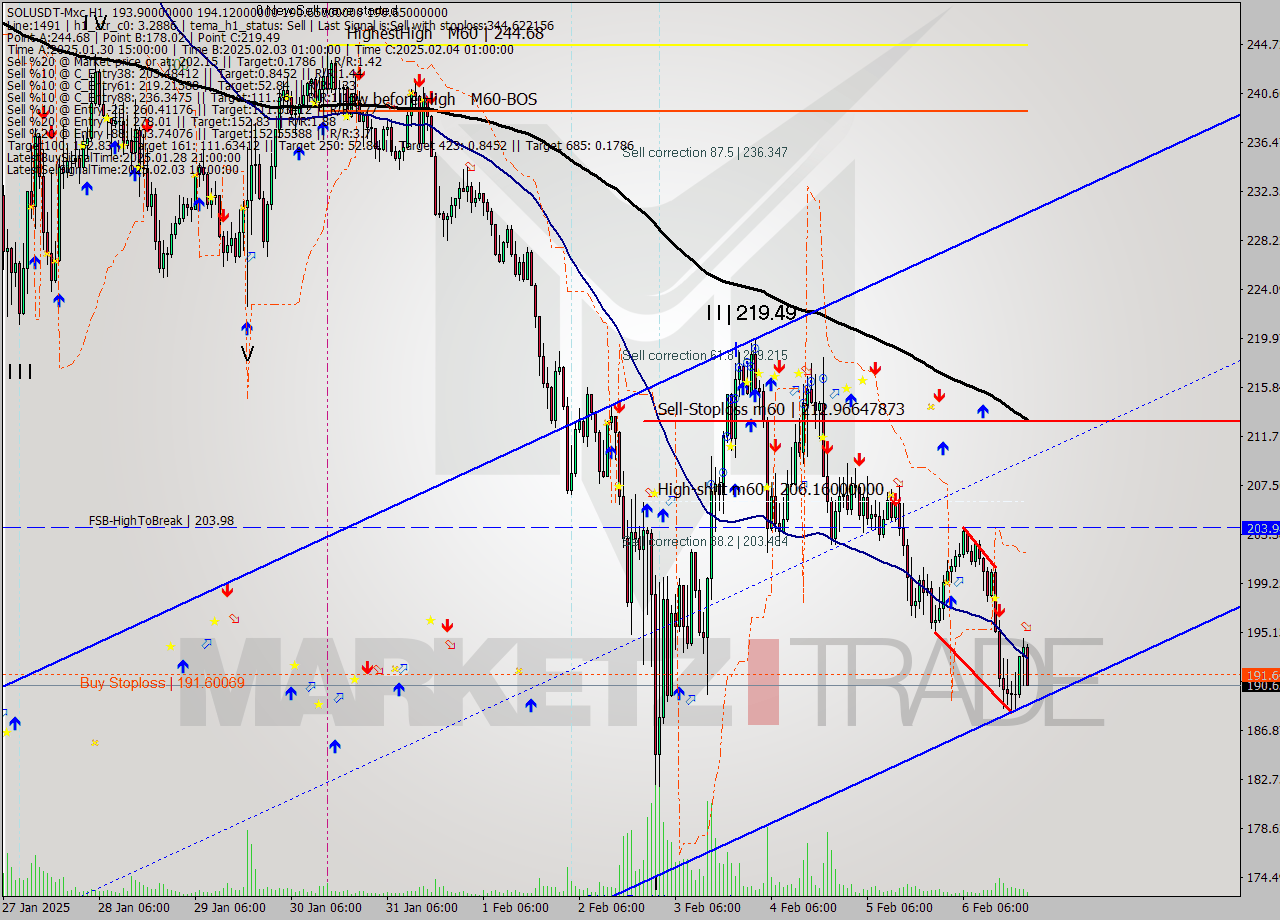 SOLUSDT-Mxc MultiTimeframe analysis at date 2025.02.07 00:22