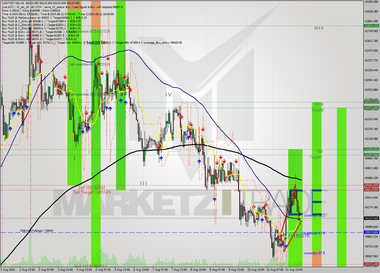 USDTIRT-Nbi MultiTimeframe analysis at date 2024.08.12 11:30