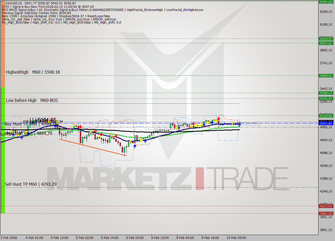 XAUUSD MTF analysis at 2026.02.10 11:09