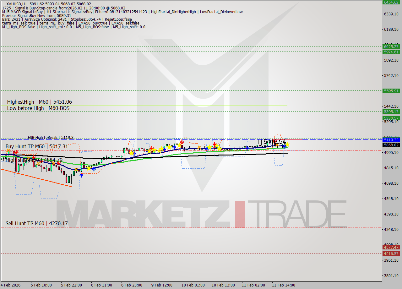 XAUUSD MTF analysis at 2026.02.11 20:13