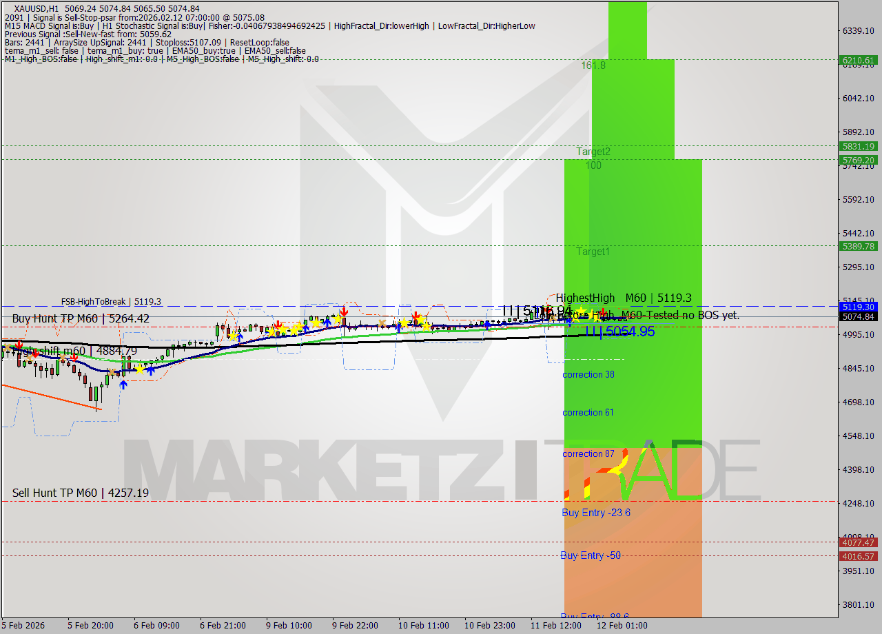 XAUUSD MTF analysis at 2026.02.12 07:06