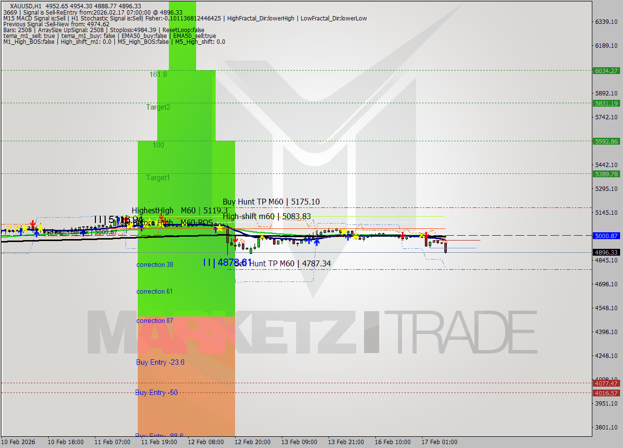 XAUUSD MTF analysis at 2026.02.17 07:22