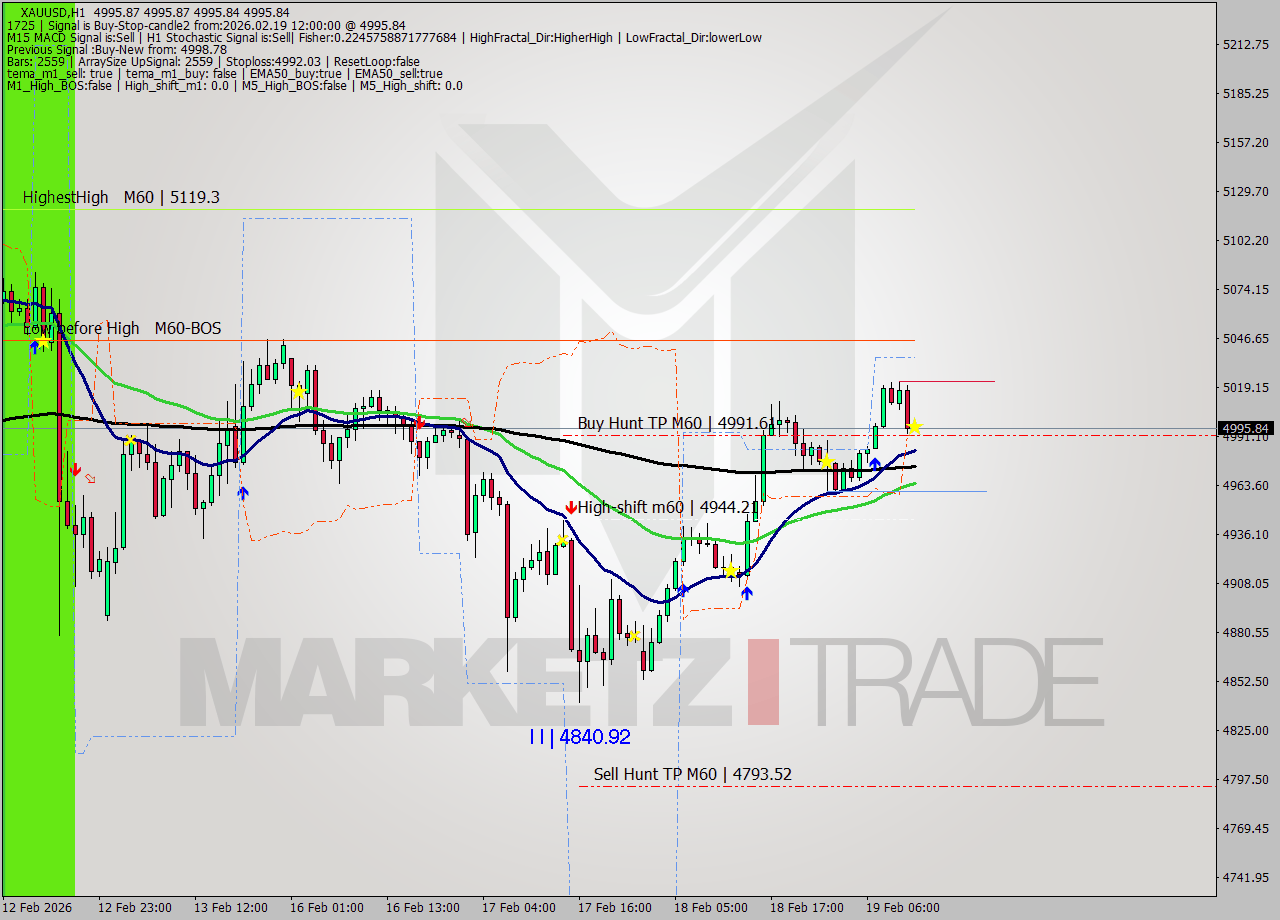 XAUUSD MTF analysis at 2026.02.19 12:00