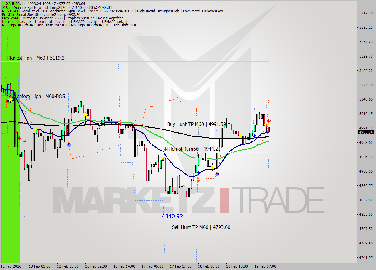 XAUUSD MTF analysis at 2026.02.19 13:46