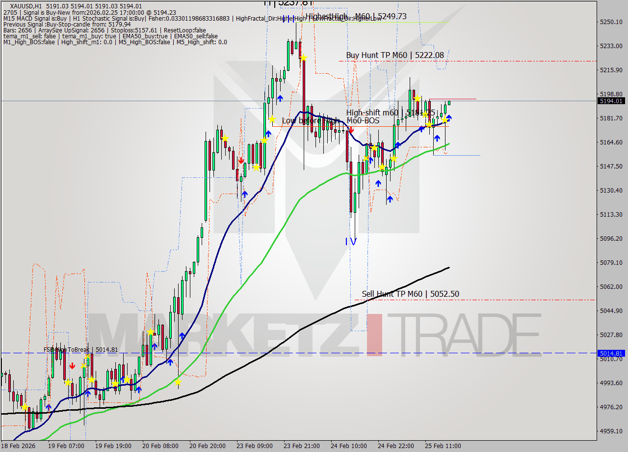 XAUUSD MTF analysis at 2026.02.25 17:00