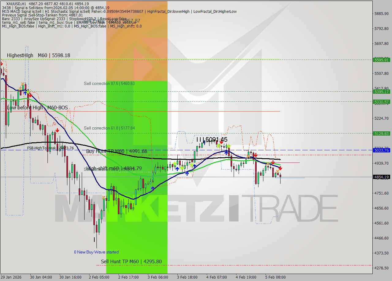 XAUUSD MTF analysis at 2026.02.05 14:34
