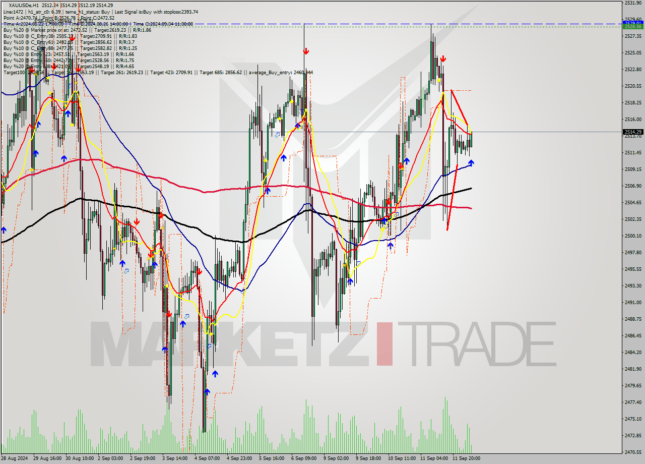 XAUUSDe MultiTimeframe analysis at date 2024.09.12 06:28
